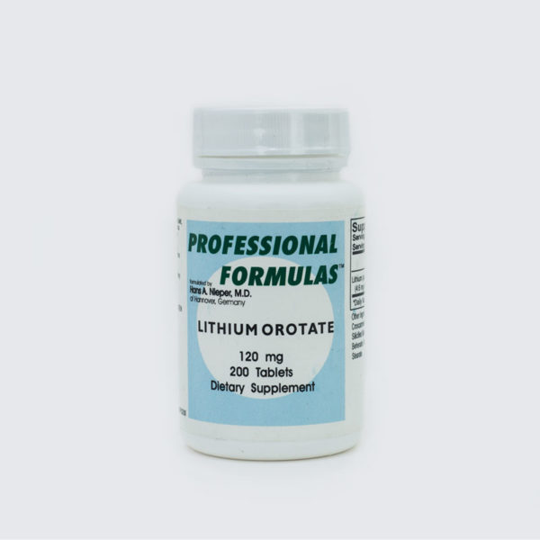 Lithium Orotate mineral dietary supplement bottle